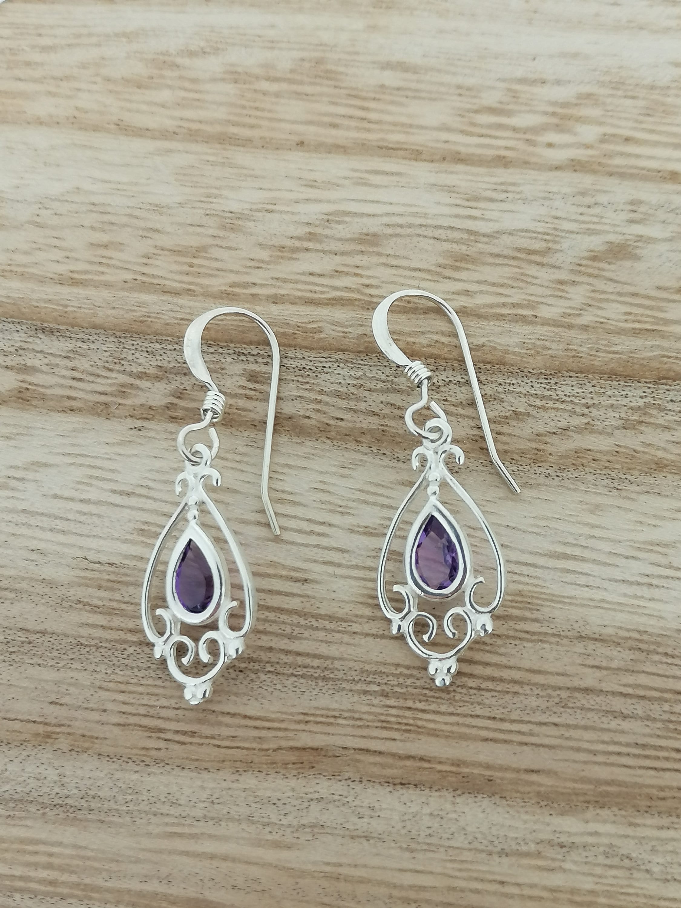 Orecchini Pendenti In Vera Ametista Naturale – Argento Sterling 925 – Lunghezza 3 Cm – Finitura Anti-appannamento, Ipoallergenici – Dono Elegante - 2
