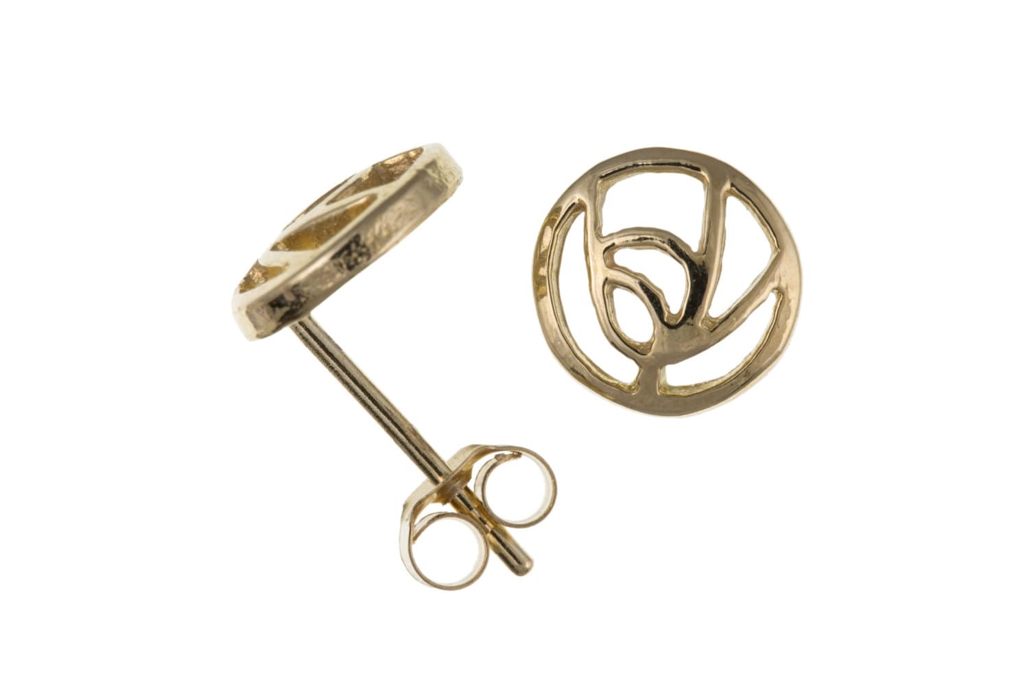 9ct Yellow Gold Rennie Mackintosh Rose Stud Earrings India