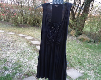 Vintage cocktail dress 90's/Extensible!!!/French size 34-36/ US Miss 4-6/Fine jersey cotton/Quality!/With pearls/NEW condition!