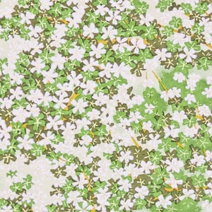 Origami Paper - Washi Paper - Yuzen Paper - Chiyogami Paper - Various Pack Sizes - Green Cherry Blossoms 0413