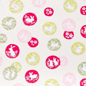 Origami Paper - Washi Paper - Yuzen Paper - Chiyogami Paper - Various Pack Sizes - Rabbits on Cream - #0833