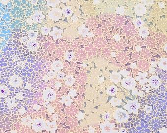Japanese Paper - Origami Paper - Washi Paper - Yuzen Paper - Chiyogami Paper - Rainbow Flowers 0514
