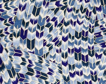 Japanese Paper - Origami Paper - Washi Paper - Yuzen Paper - Chiyogami Paper - Blue Interlocking Swirls 0028