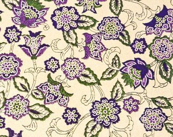 Japanese Paper - Origami Paper - Washi Paper - Yuzen Paper - Chiyogami Paper - Sarasa Flowers on Gold 0517