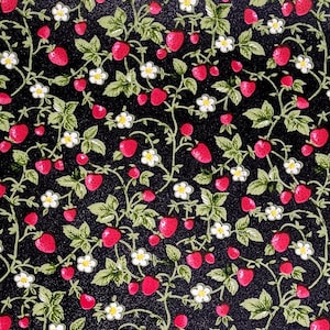 Origami Paper - Washi Paper - Yuzen Paper - Chiyogami Paper -Various Pack Sizes- Strawberries on Black - #1061