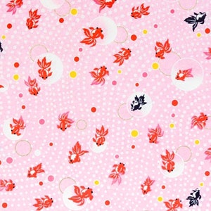Origami Papier - Washi Papier - Yuzen Papier - Chiyogami Papier - Verschiedene Packungsgrößen - Fische auf Perlglanz Blau 0545