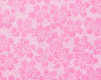 Japanese Paper - Origami Paper - Washi Paper - Yuzen Paper - Chiyogami Paper - Pointillistic Cherry Blossoms on Pink 0385