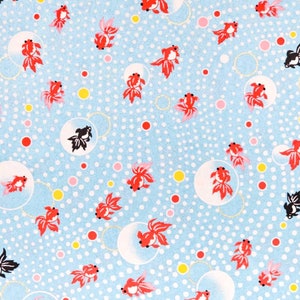 Origami Papier - Washi Papier - Yuzen Papier - Chiyogami Papier - Verschiedene Packungsgrößen - Fische auf Perlglanz Blau 0544
