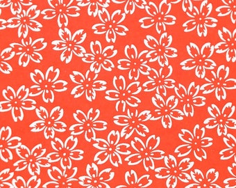 Origami Paper - Washi Paper - Yuzen Paper - Chiyogami Paper - Various Pack Sizes - Cherry Blossom Outlines on Red - #0863