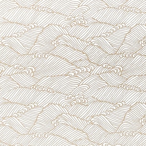 Origami Papier - Yuzen Papier - Chiyogami Papier - Kleine goldene Wellen auf Weiß - #1000