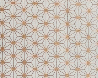 Origami Paper - Washi Paper - Yuzen Paper - Chiyogami Paper - Various Pack Sizes - Gold Hexagons "Asanoha" on White - #1018