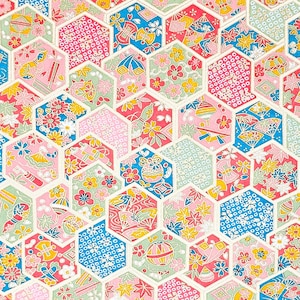 Origami Papier - Washi Papier - Yuzen Papier - Chiyogami Papier - Verschiedene Packungsgrößen - Verschiedene Sechseck Designs - #1074