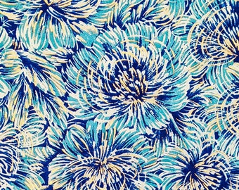 Origami Paper - Washi Paper - Yuzen Paper - Chiyogami Paper - Various Pack Sizes - Blue & Gold Chrysanthemums - #0227