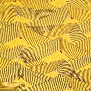 Origami Paper - Washi Paper - Yuzen Paper - Chiyogami Paper - Various Pack Sizes - Brown & Blue Triangles on Gold - #0631