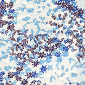 Origami Paper - Washi Paper - Yuzen Paper - Chiyogami Paper - Various Pack Sizes - Leaves on Blue - #0563