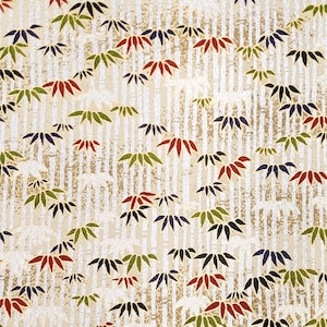 Japanese Paper - Origami Paper - Washi Paper - Yuzen Paper - Chiyogami Paper - Silver Bamboo on Cream - #0837