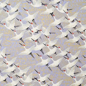 Origami Papier - Washi Papier - Yuzen Papier - Chiyogami Papier - Verschiedene Packungsgrößen - Kranichflock auf Lila - #0900