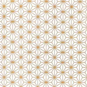 Origami Papier - Washi Papier - Yuzen Papier - Chiyogami Papier - Verschiedene Packungsgrößen - Goldenes Asanoha auf Weiß - #1018