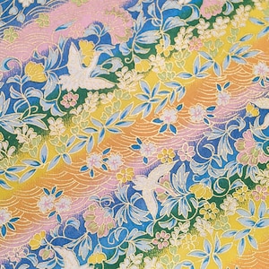 Origami Paper - Washi Paper - Yuzen Paper - Chiyogami Paper - Various Pack Sizes - White Cranes & Blossoms on Pastel - #0195