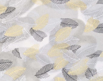 Origami Paper - Washi Paper - Yuzen Paper - Chiyogami Paper - Various Pack Sizes - Feather Leaves on Gray - #0714