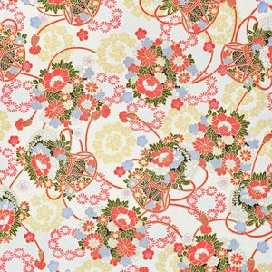 Origami Paper - Washi Paper - Yuzen Paper - Chiyogami Paper - Various Pack Sizes - Drums & Flowers - #0415