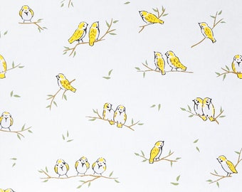 Origami Paper - Washi Paper - Yuzen Paper - Chiyogami Paper - Various Pack Sizes - Yellow Birds on Light Blue - #0908