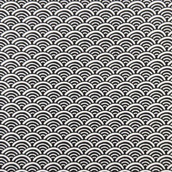 Origami Paper - Washi Paper - Yuzen Paper - Chiyogami Paper - Various Pack Sizes - Black & White Seigaiha (Wave Crests) - #0979