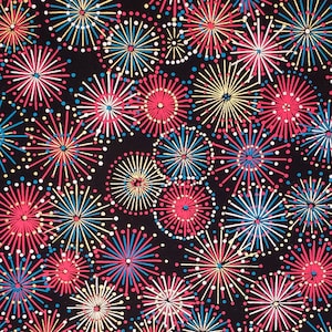 Origami Paper - Washi Paper - Yuzen Paper - Chiyogami Paper - Various Pack Sizes - Fireworks on Black - #0412