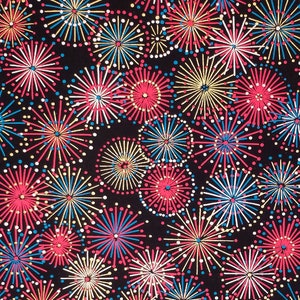 Origami Papier - Washi Papier - Yuzen Papier - Chiyogami Papier - Verschiedene Packungsgrößen - Feuerwerk auf Schwarz - #0412