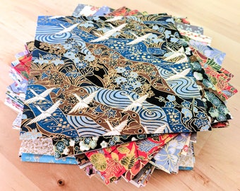 Verschiedenes Origami-Papier – Washi-Papier – Yuzen-Papier – Chiyogami-Papier – 15,2 x 15,2 cm – 25 Blatt oder 50 Blatt Packungen