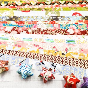 Assorted Lucky Star Strips - 50 Strips - Origami Paper - Washi Paper - Yuzen Paper - Chiyogami Paper