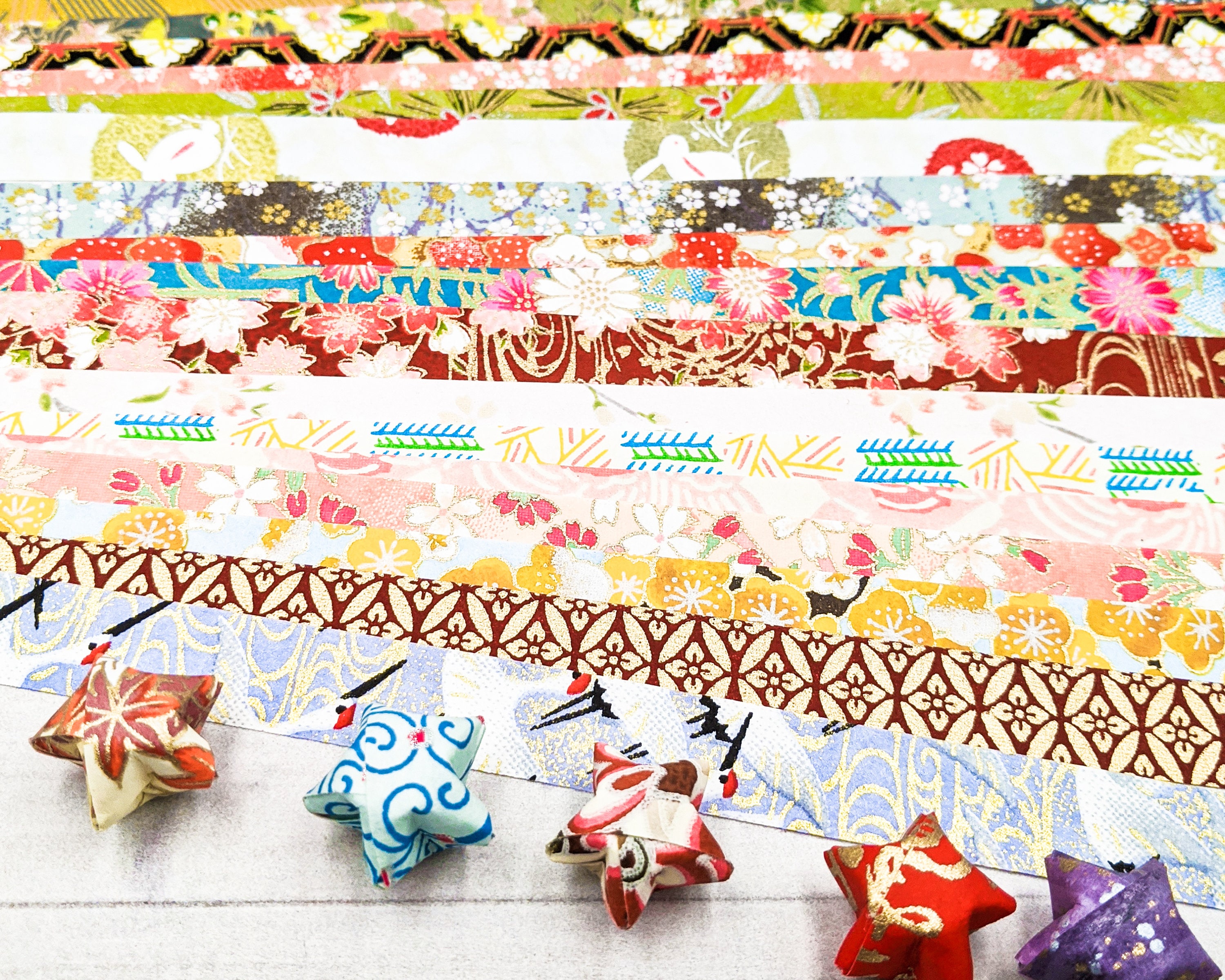 Assorted Lucky Star Strips - 50 Strips - Origami Paper - Washi Paper …