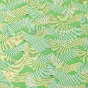 Origami Papier - Washi Papier - Yuzen Papier - Chiyogami Papier - verschiedene Packungsgrößen - Gold & Weiße Dreiecke auf Grün - #0803