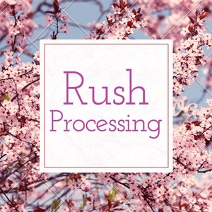 RUSH FEE - Rush PROCESSING Time 1-2 Business Days
