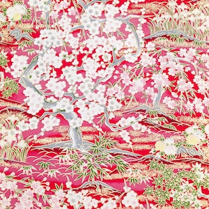 Origami Paper - Washi Paper - Yuzen Paper - Chiyogami Paper - Various Pack Sizes - Blossom Tree on Pink - #0776