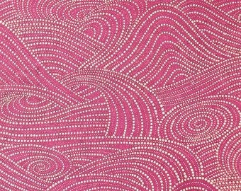 Origami Paper - Washi Paper - Yuzen Paper - Chiyogami Paper - Various Pack Sizes - Gold Dotted Swirls on Maroon Red - #0999