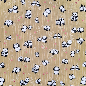 Origami Papier - Washi Papier - Yuzen Papier - Chiyogami Papier - Verschiedene Packungsgrößen - Pandas auf Gold - #1066