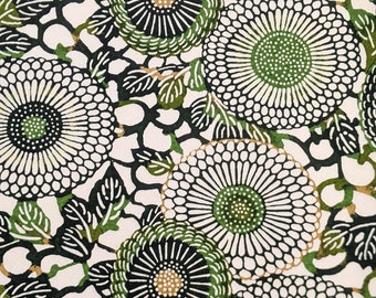 Origami Paper - Washi Paper - Yuzen Paper - Chiyogami Paper - Various Pack Sizes - Green Zinnia Flowers - #0771
