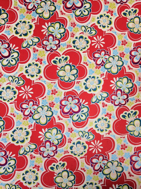Origami Paper Washi Paper Yuzen Paper Chiyogami Paper Various Pack Sizes Multicolored Blossoms Red 725