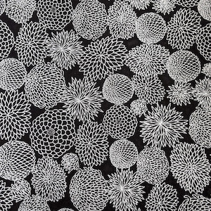 Origami Papier - Washi Papier - Yuzen Papier - Chiyogami Papier - Verschiedene Packungsgrößen - 909 Große silberne Chrysanthemen auf Schwarz - #0909