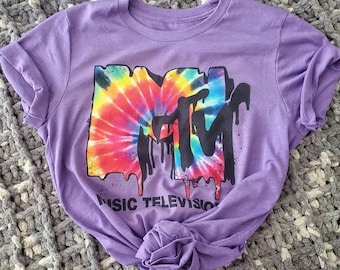 MTV Tie-Dye Graphic Tee - 80s/90s Music Television Shirt