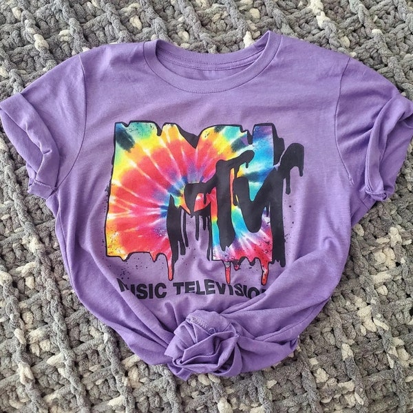 MTV Tie-Dye Graphic Tee - 80s/90s Music Television Shirt