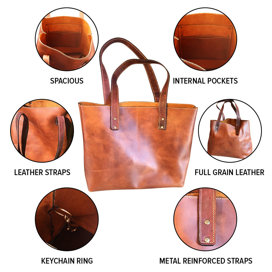 Rustic Leather Tote - Etsy