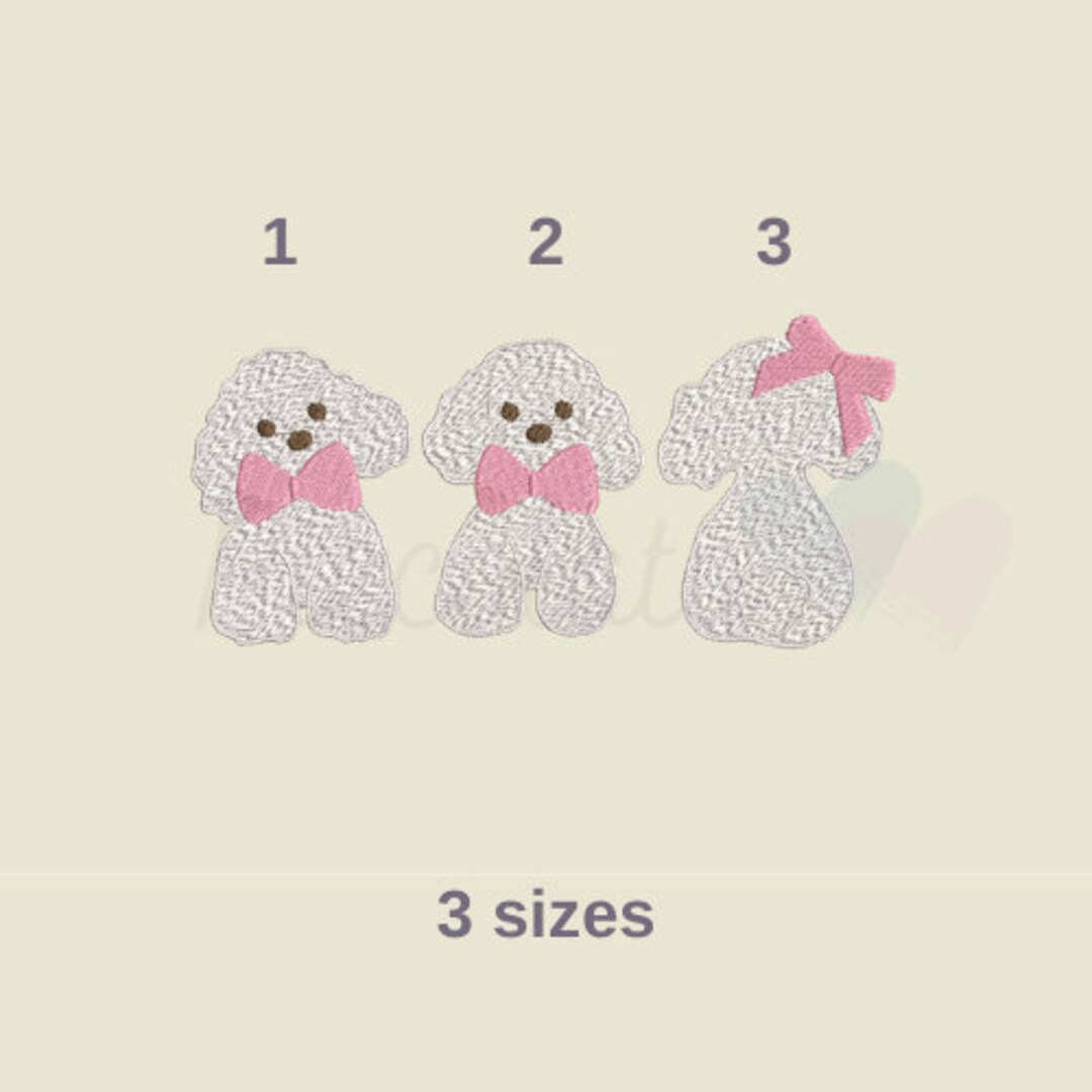 2x3 Inch Brown Poodle Portrait Embroidered Iron-On Patch – Cute Dog Embroidery