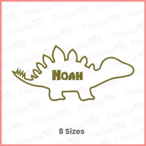 Stegosaurus Dinosaur Embroidery Design | Customizable Dino Outline for Kids | Perfect for Adding Names | Instant Download