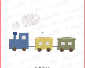 Train Embroidery Design, Mini Engine Applique (Digital Download)