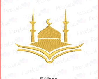 Ramadan and Eid Mosque Embroidery Design | Islamic Prayer Mat and Quran Cover Machine Embroidery File | Instant Download