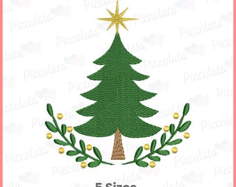 Christmas Tree Embroidery Design | Festive Holiday Pattern | Winter Decor, DIY Gifts, Stockings | Instant Download