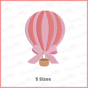Hot Air Balloon Embroidery Design – Baby Girl Machine Embroidery – Cute Nursery Pattern – Baby Shower Gift – Instant Download