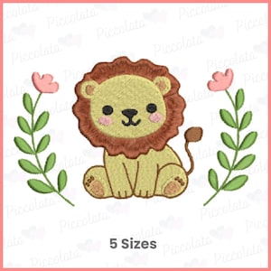 Lion Embroidery Design / Mini Lion Embroidery Design / Baby Lion Embroidery Design Digital Download for Embroidery Machines Digital File